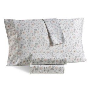 Sunham Macy's 6 Pc. Floral King Sheet Set